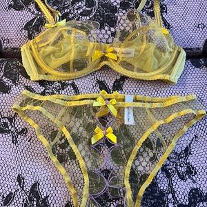 Agent Provocateur Lorna yellow bra 34c & NWOT ouvert 4